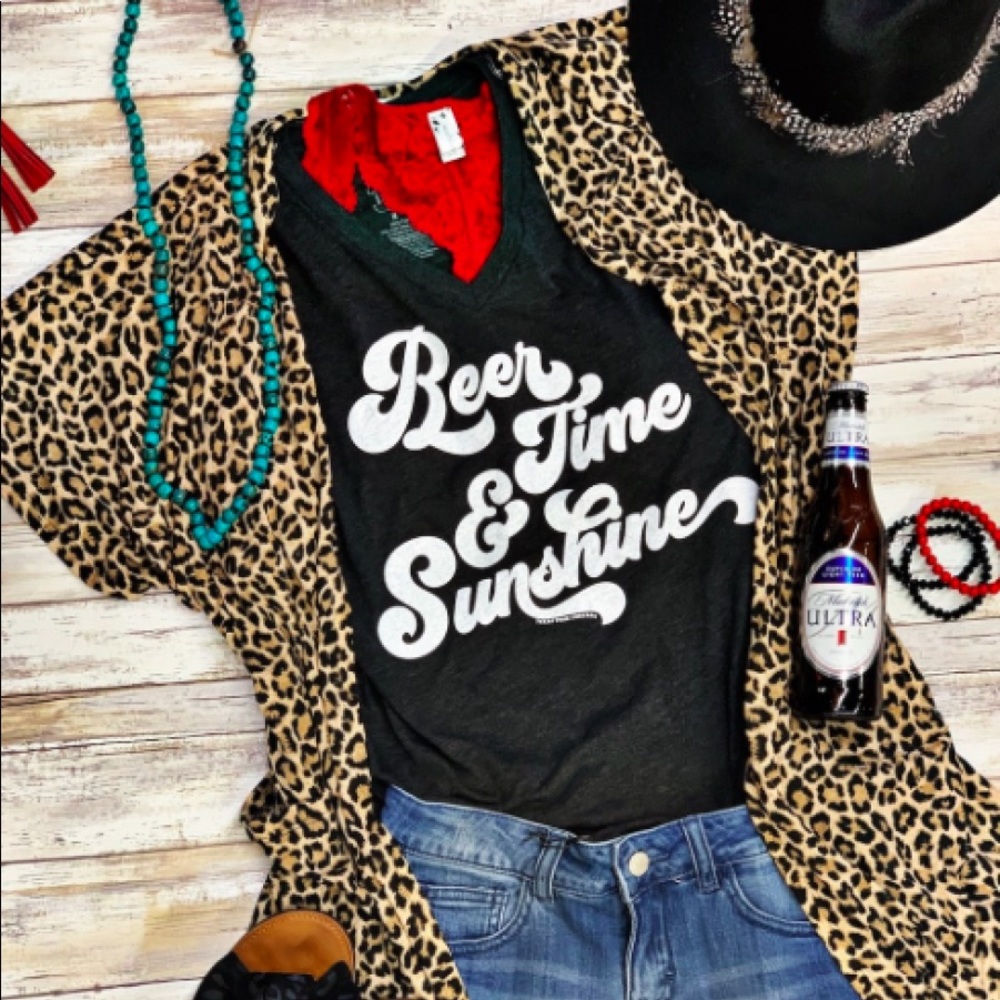 Texas True Threads Beer Time & Sunshine Graphic T
